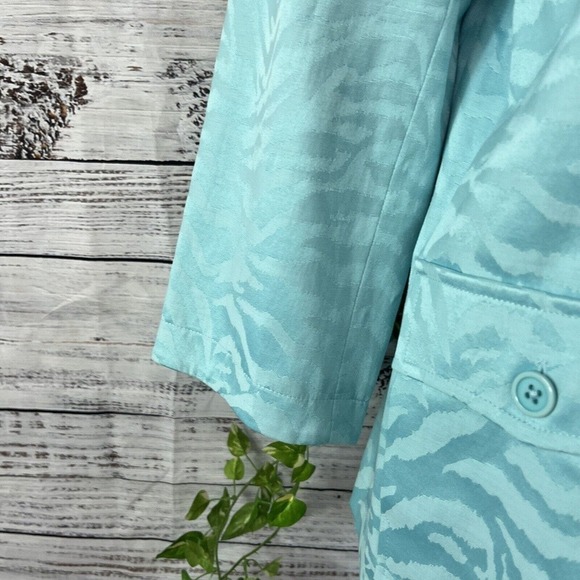 Linea by Louis Dell'Olio Blazer Jacket size Small Blue Jacquard Wedding Church - Picture 9 of 15